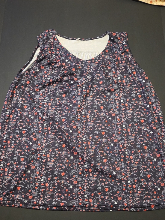 None Tops - Navy Floral Sleeveless Camisole - Women's Layering Tank